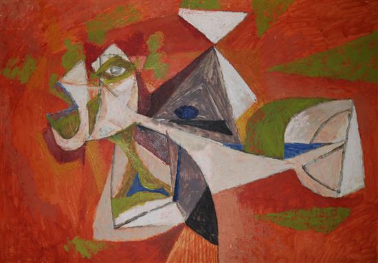 Large abstract oil on board